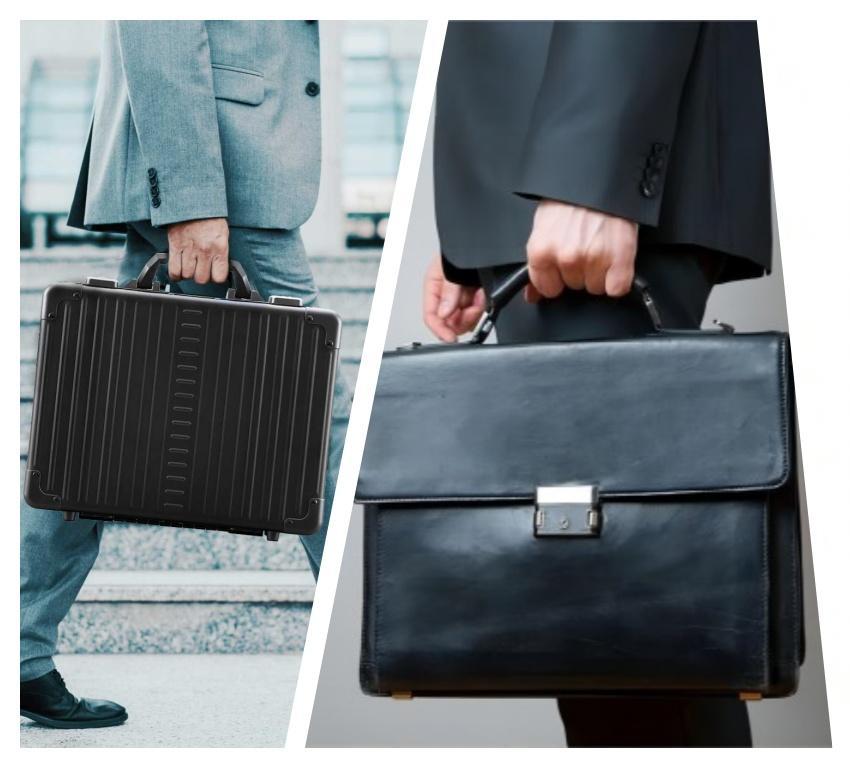 aluminum briefcase vs. Leather briefcase.jpg